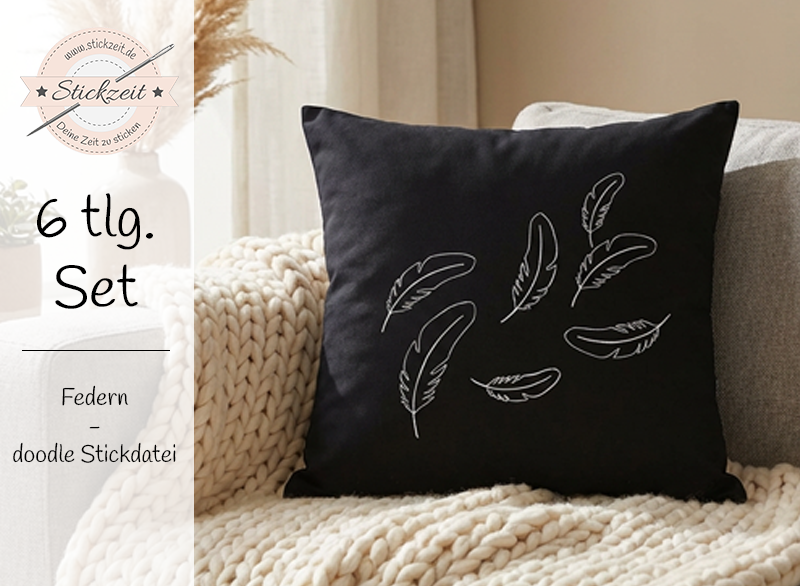 Feder - doodle Stickdatei